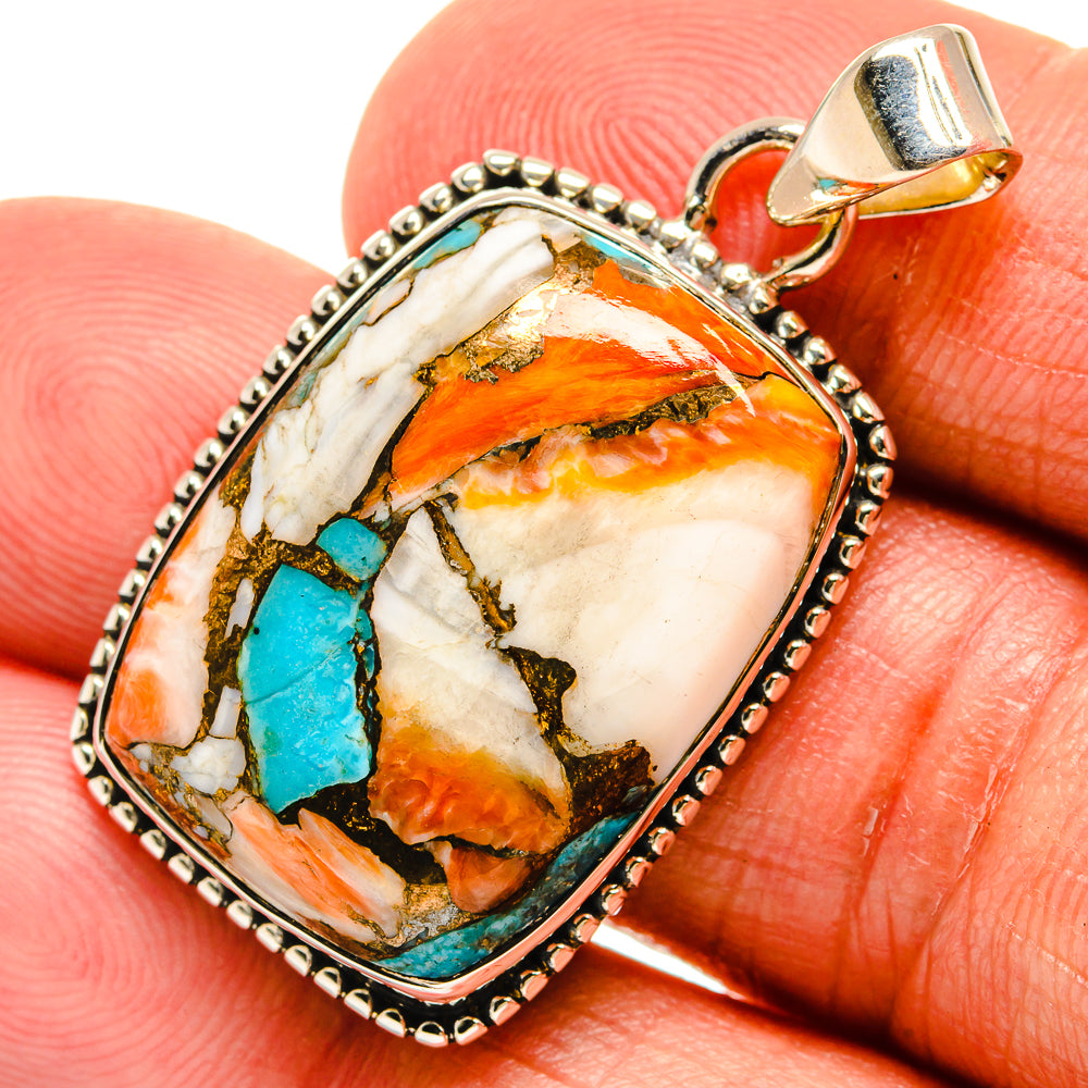 Spiny Oyster Turquoise Pendants handcrafted by Anasilvercos - PD24040