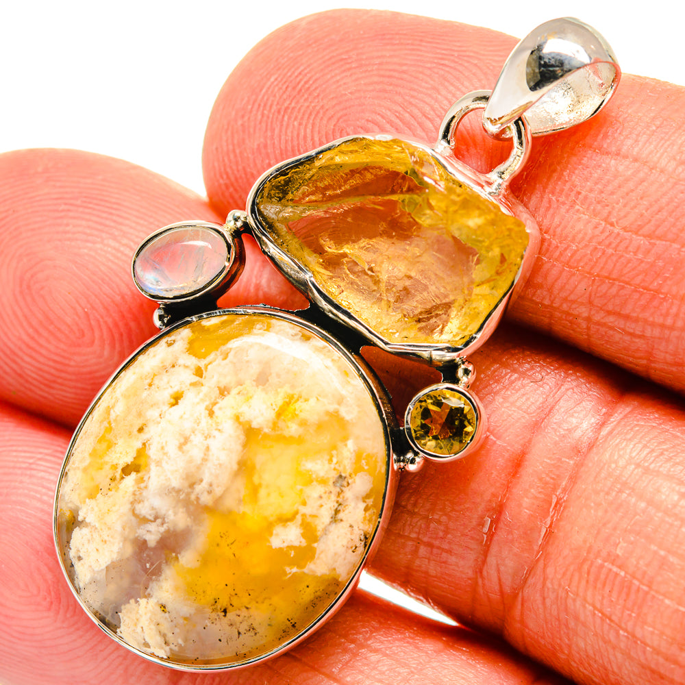 Plume Agate Pendants handcrafted by Anasilvercos - PD24073
