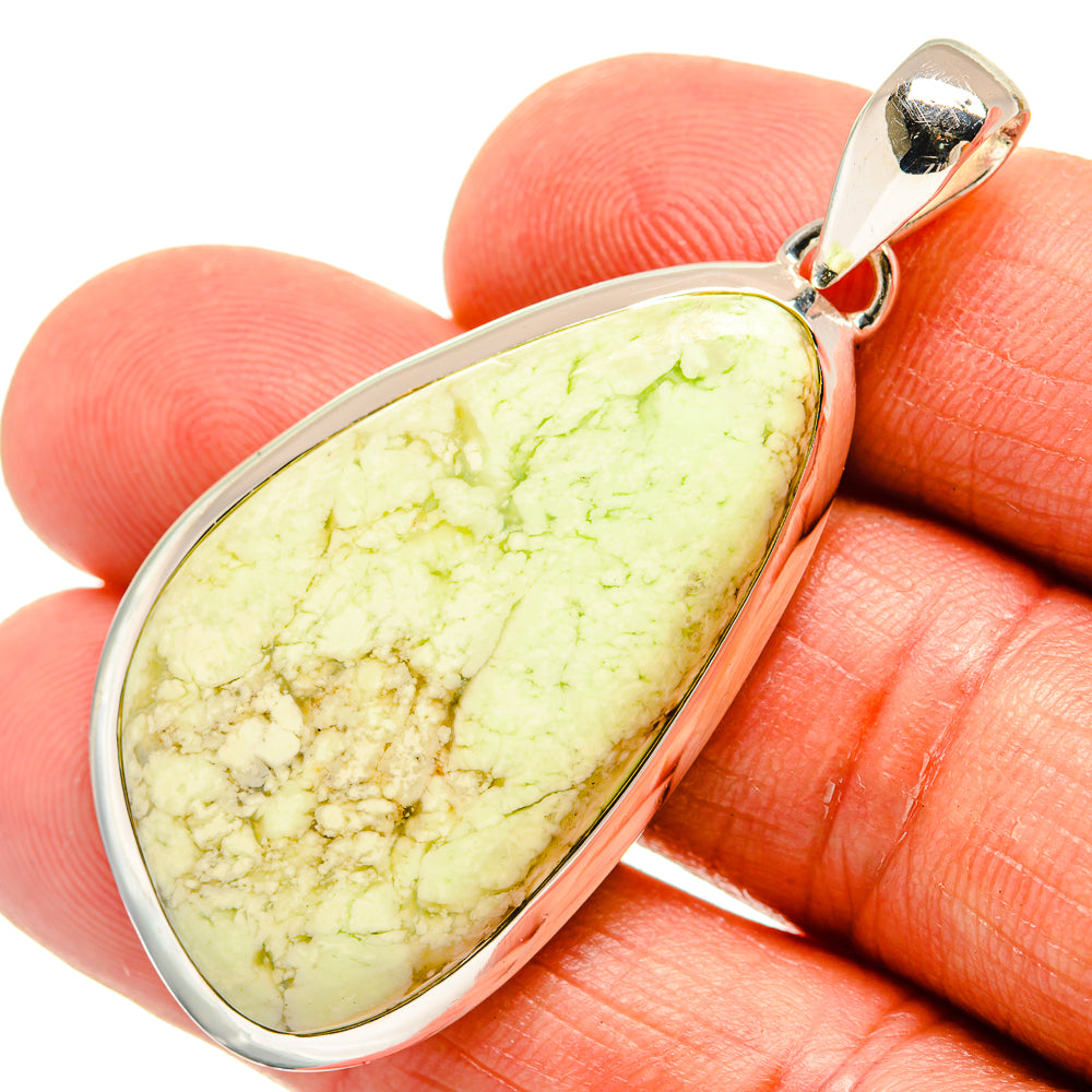Lemon Chrysoprase Pendants handcrafted by Anasilvercos - PD24074
