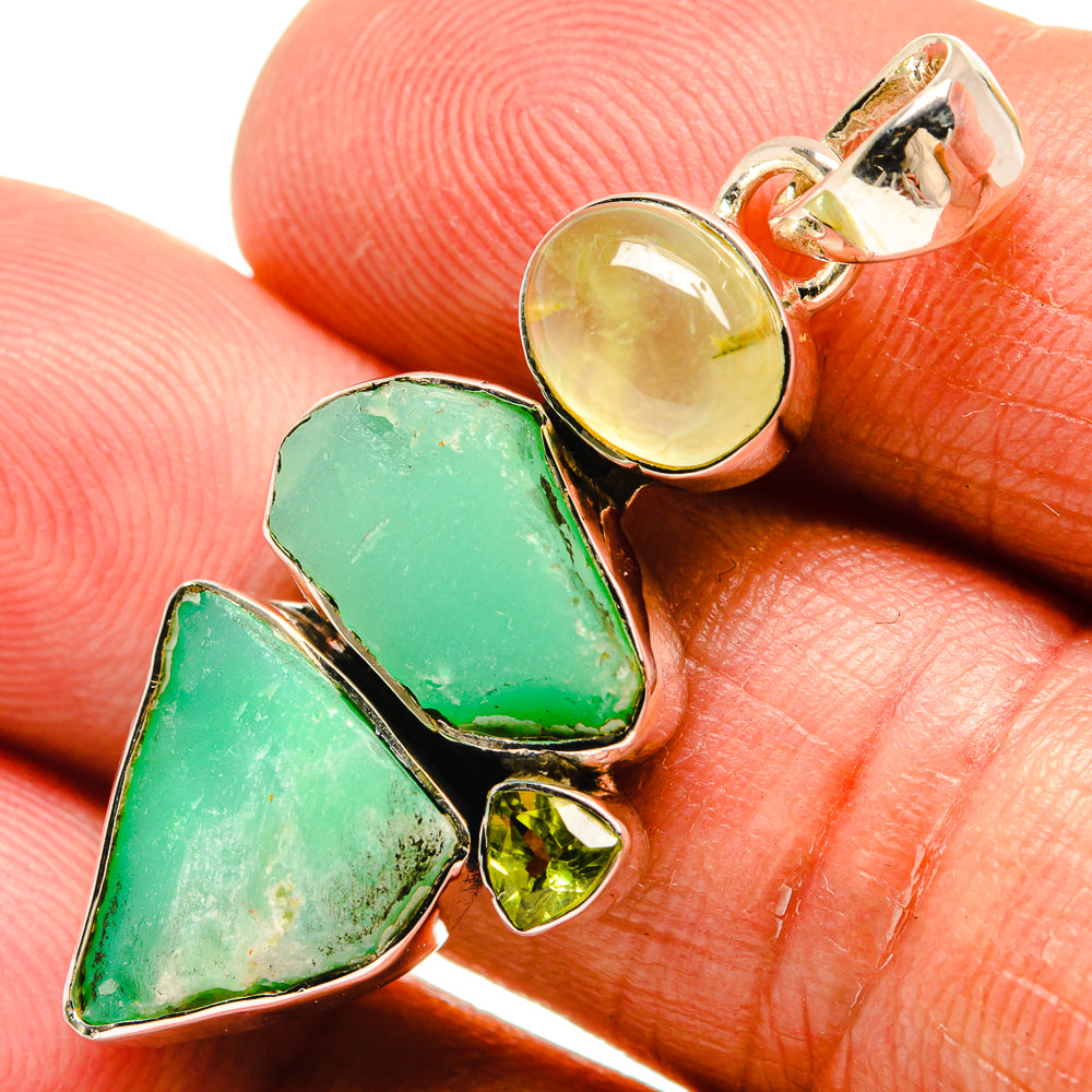 Chrysoprase Pendants handcrafted by Anasilvercos - PD24076