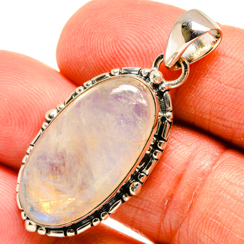 Rainbow Moonstone Pendants handcrafted by Anasilvercos - PD24083