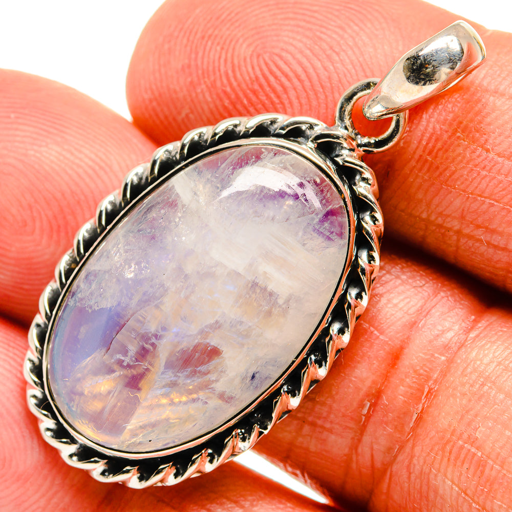 Rainbow Moonstone Pendants handcrafted by Anasilvercos - PD24084