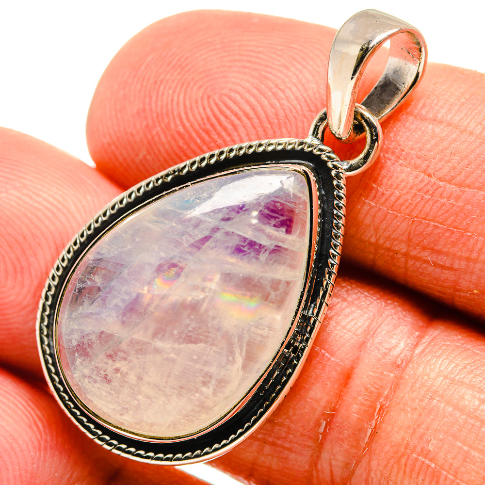 Rainbow Moonstone Pendants handcrafted by Anasilvercos - PD24086