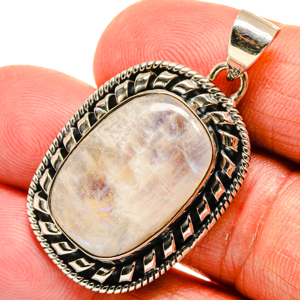 Rainbow Moonstone Pendants handcrafted by Anasilvercos - PD24089