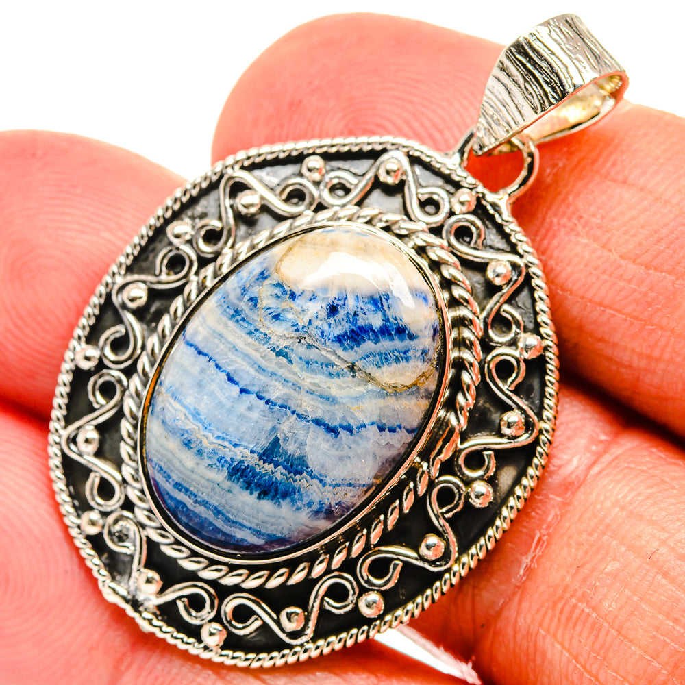 Blue Scheelite Pendants handcrafted by Anasilvercos - PD24109