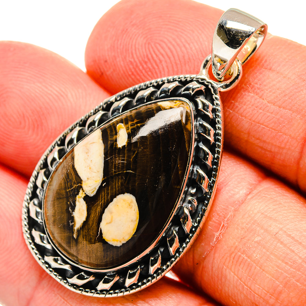 Peanut Wood Jasper Pendants handcrafted by Anasilvercos - PD24136
