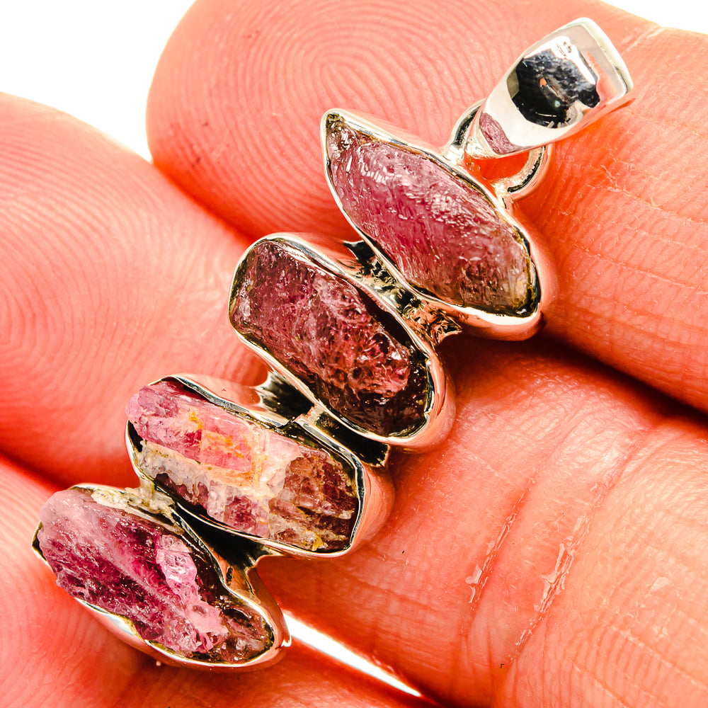 Pink Tourmaline Pendants handcrafted by Anasilvercos - PD24151