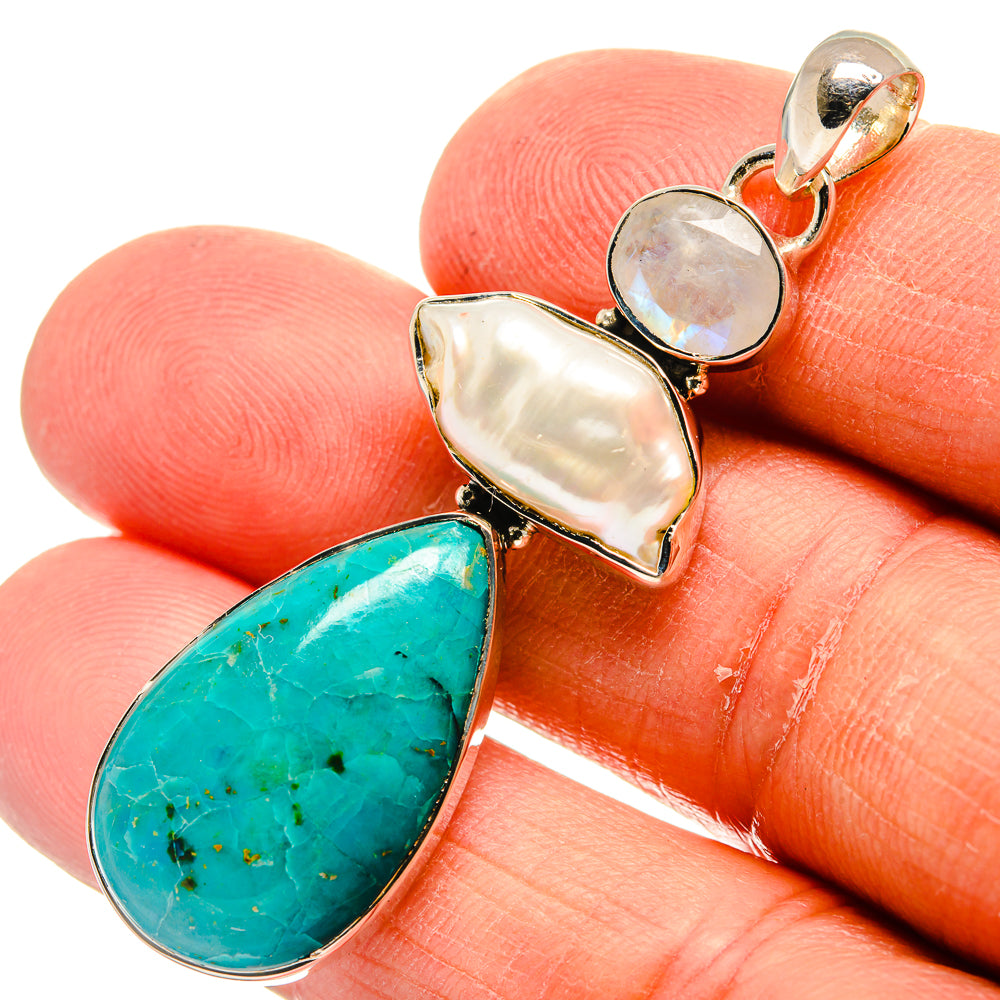 Chrysocolla Pendants handcrafted by Anasilvercos - PD24206