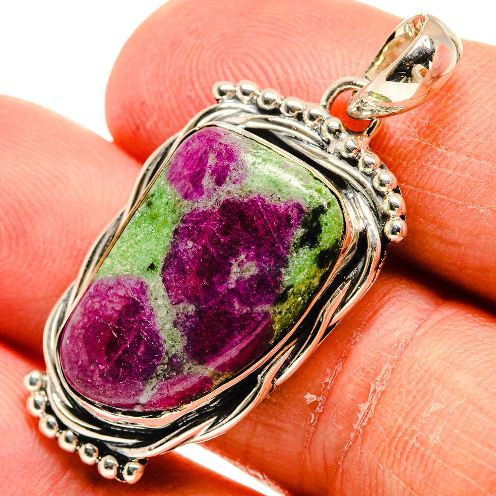 Ruby Zoisite Pendants handcrafted by Anasilvercos - PD24213
