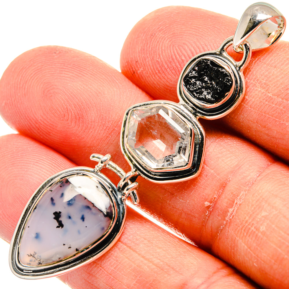 Dendritic Opal Pendants handcrafted by Anasilvercos - PD24226