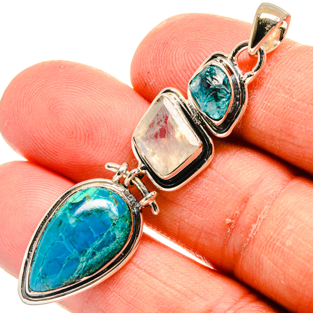 Chrysocolla Pendants handcrafted by Anasilvercos - PD24234