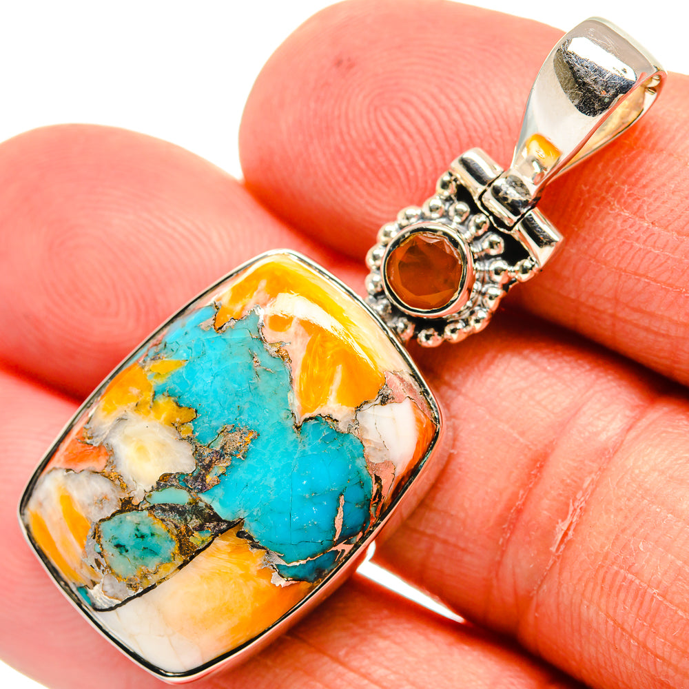 Spiny Oyster Turquoise Pendants handcrafted by Anasilvercos - PD24281