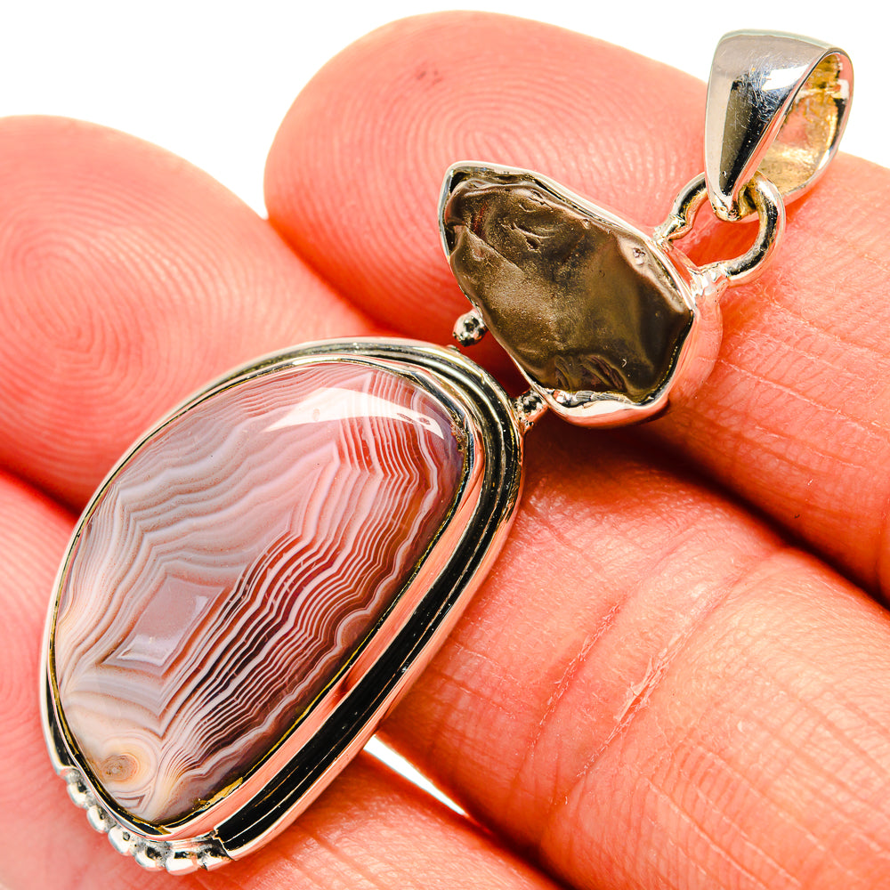 Botswana Agate Pendants handcrafted by Anasilvercos - PD24288