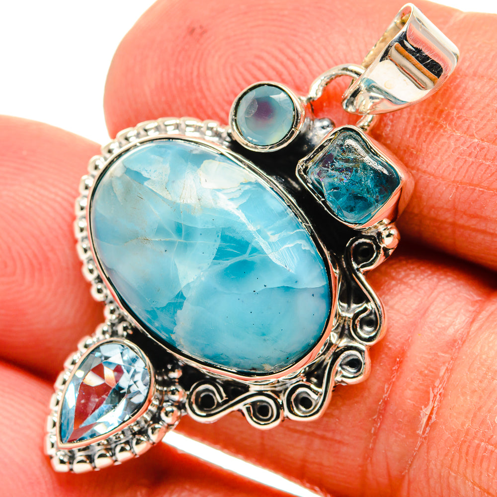 Larimar Pendants handcrafted by Anasilvercos - PD24307