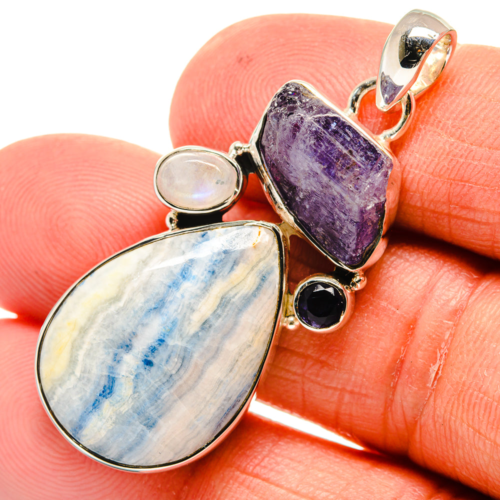 Blue Scheelite Pendants handcrafted by Anasilvercos - PD24315