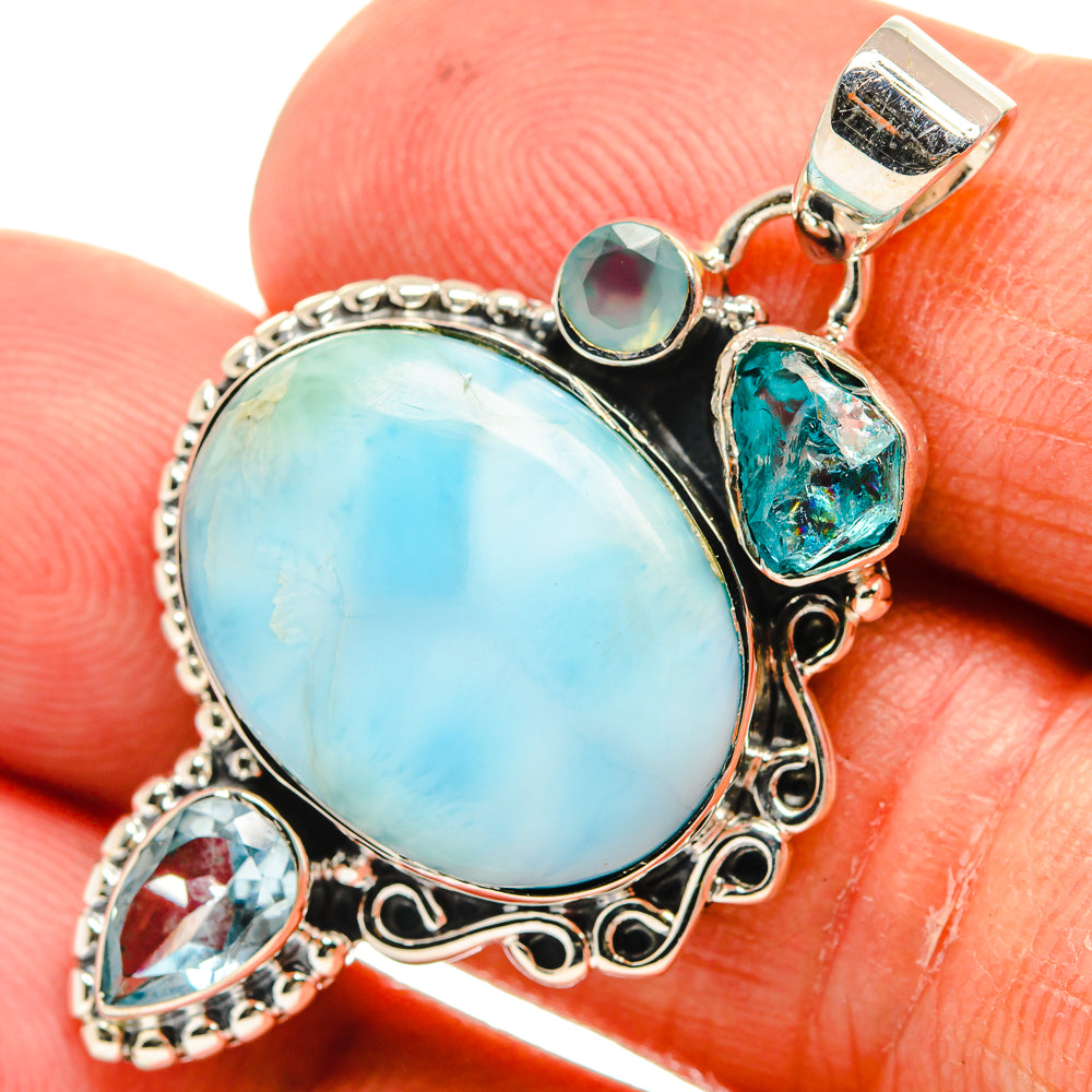 Larimar Pendants handcrafted by Anasilvercos - PD24322