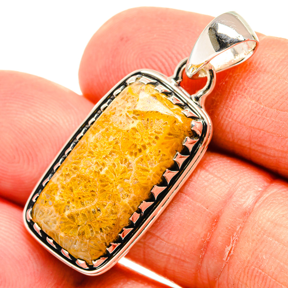 Fossil Coral Pendants handcrafted by Anasilvercos - PD24323
