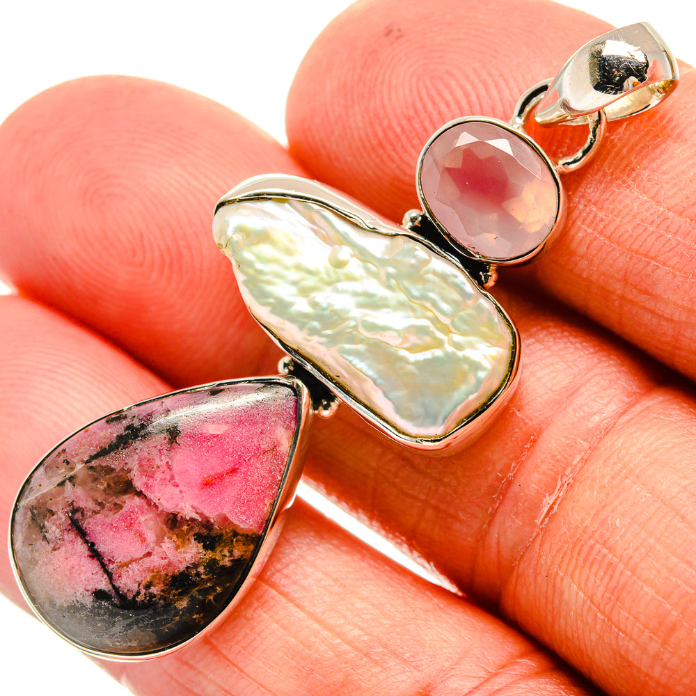 Rhodonite Pendants handcrafted by Anasilvercos - PD24324