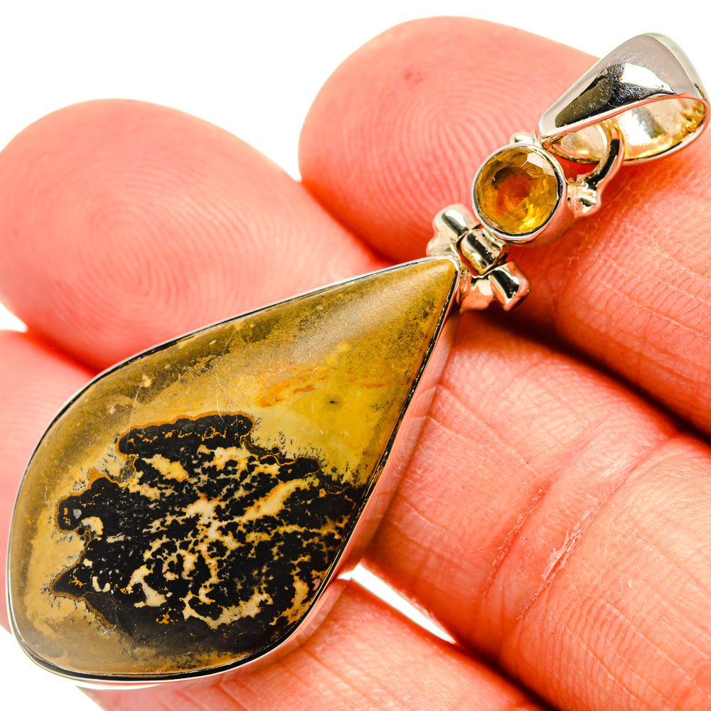 Germany Psilomelane Dendrite Pendants handcrafted by Anasilvercos - PD24325