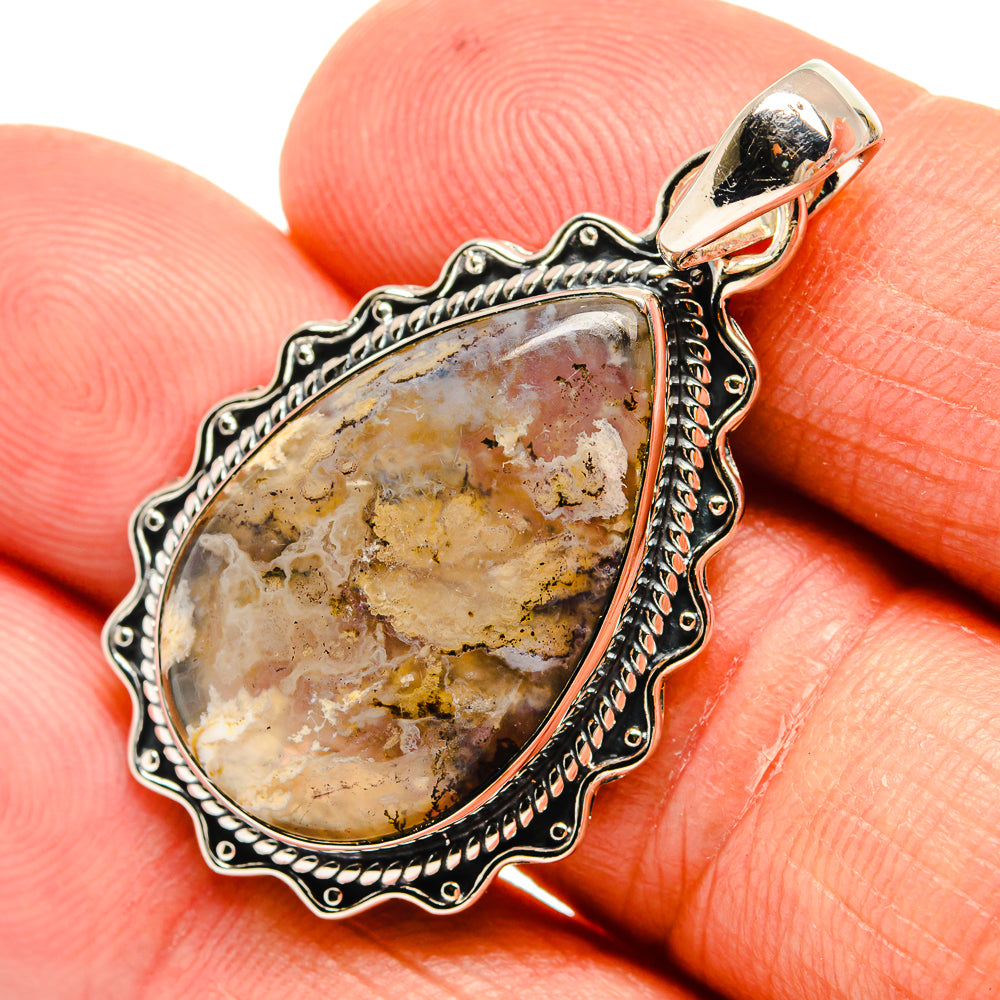 Plume Agate Pendants handcrafted by Anasilvercos - PD24373