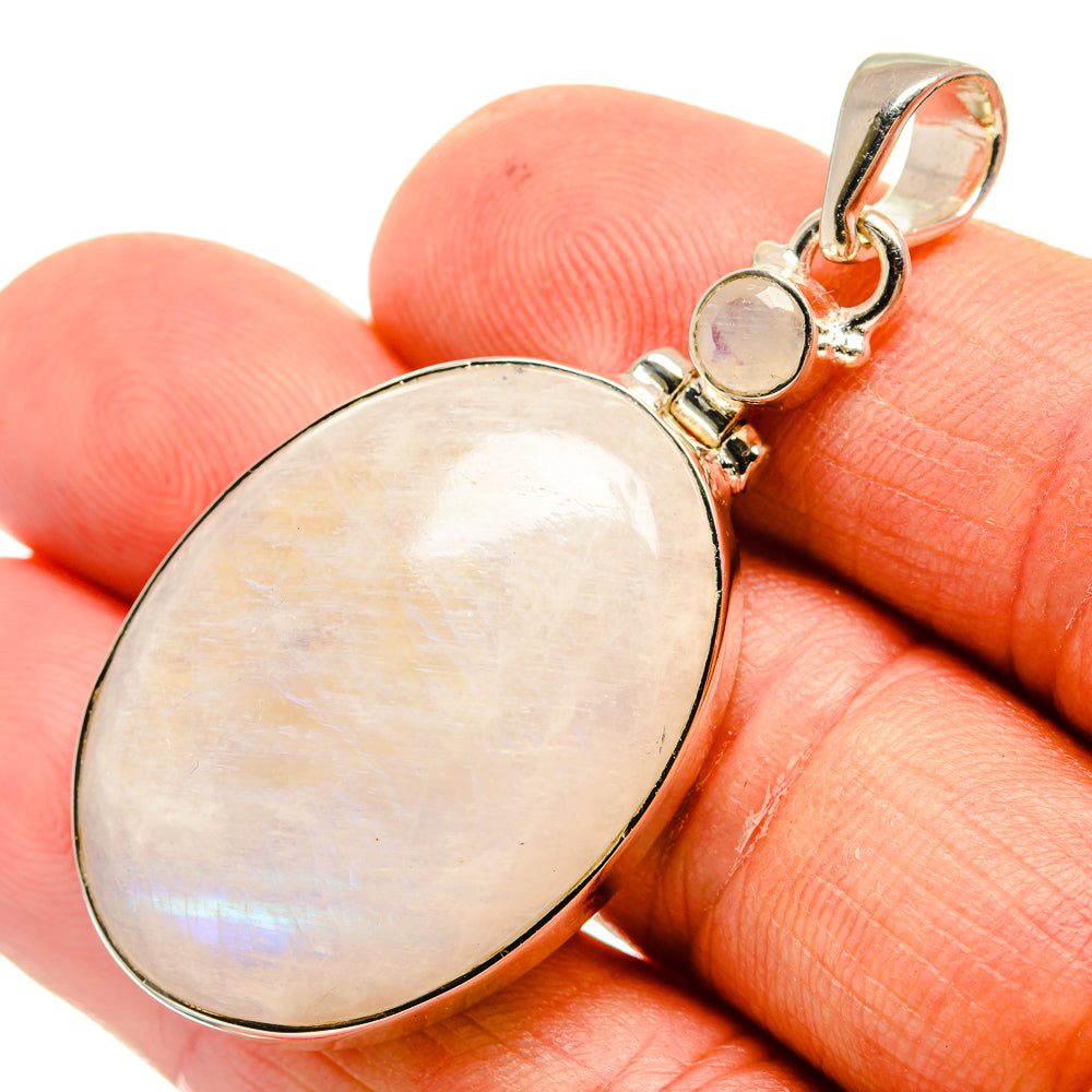 Rainbow Moonstone Pendants handcrafted by Anasilvercos - PD24388