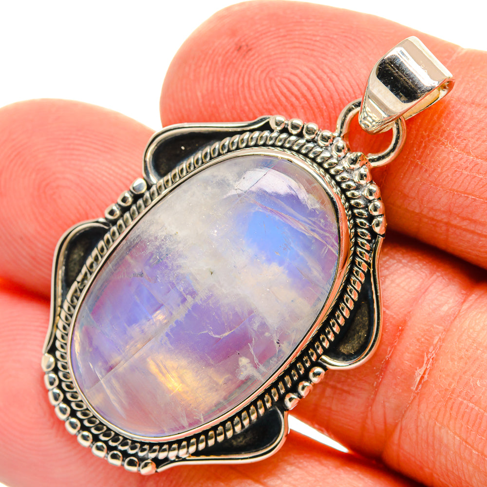 Rainbow Moonstone Pendants handcrafted by Anasilvercos - PD24389