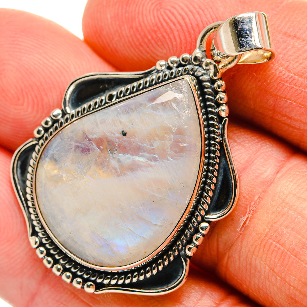 Rainbow Moonstone Pendants handcrafted by Anasilvercos - PD24391