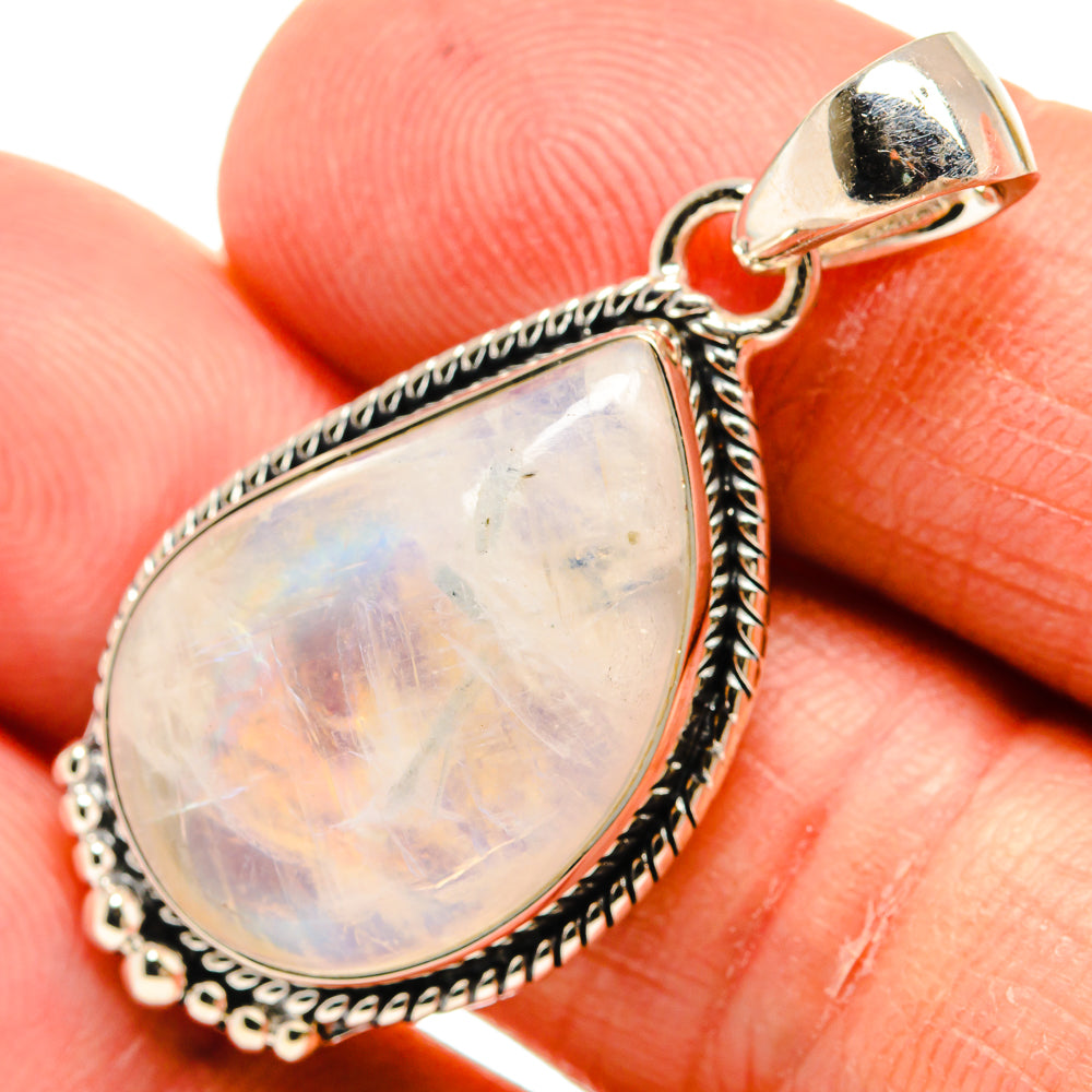 Rainbow Moonstone Pendants handcrafted by Anasilvercos - PD24392