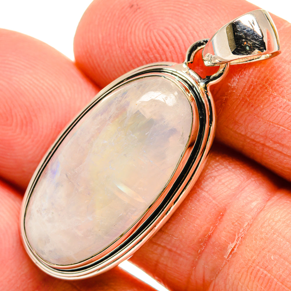 Rainbow Moonstone Pendants handcrafted by Anasilvercos - PD24393