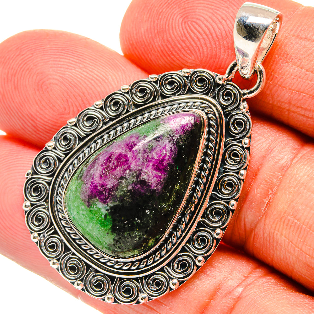 Ruby Zoisite Pendants handcrafted by Anasilvercos - PD24410