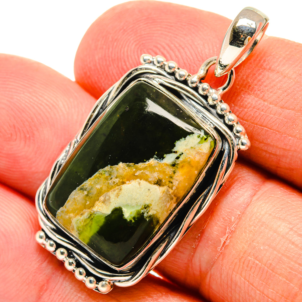 Australian Green Opal Pendants handcrafted by Anasilvercos - PD24441