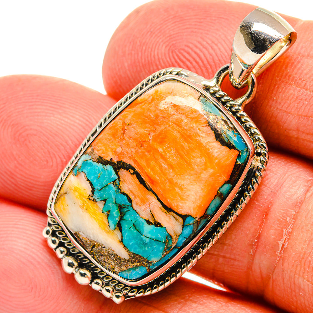 Spiny Oyster Turquoise Pendants handcrafted by Anasilvercos - PD24442