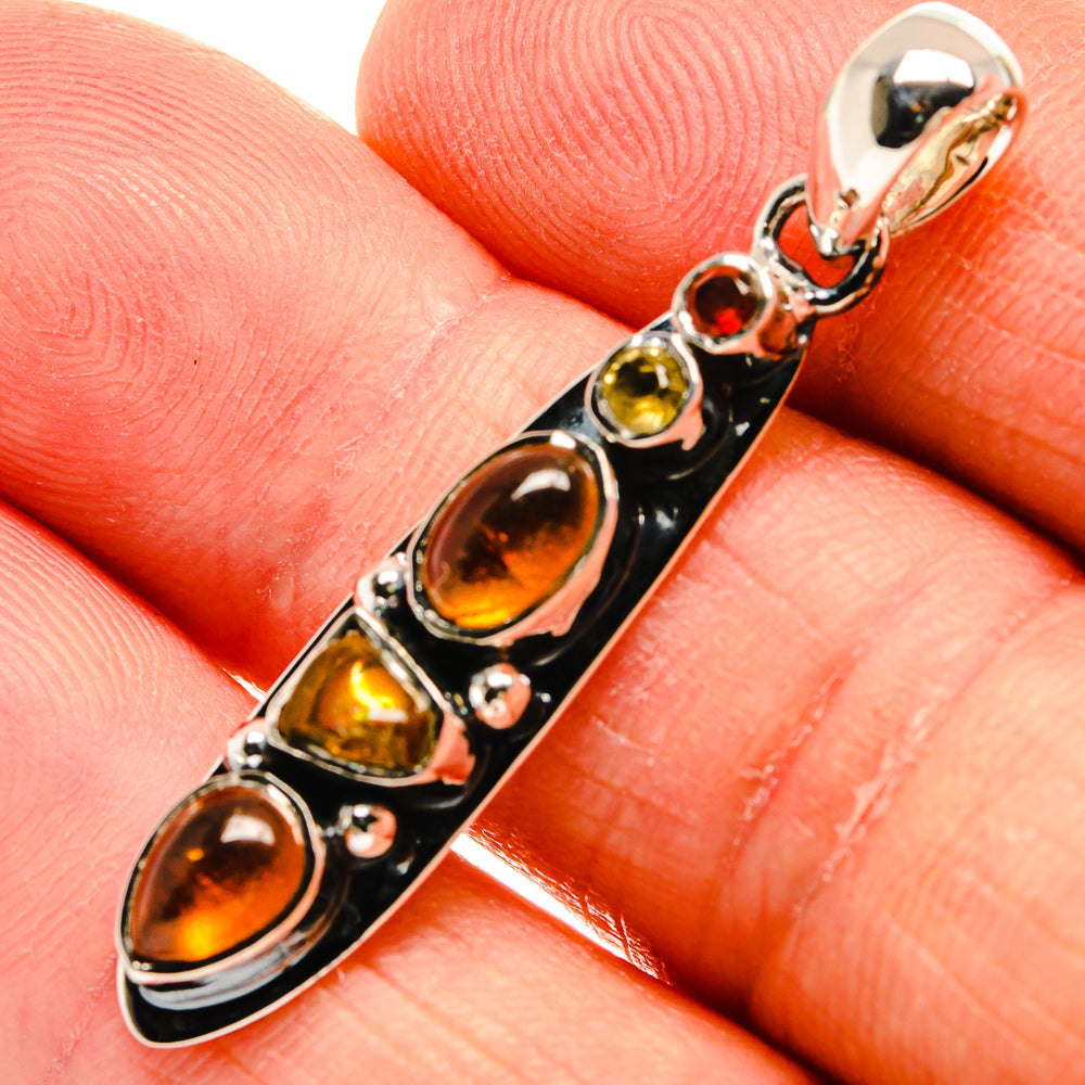 Carnelian, Citrine, Garnet Pendants handcrafted by Anasilvercos - PD24478