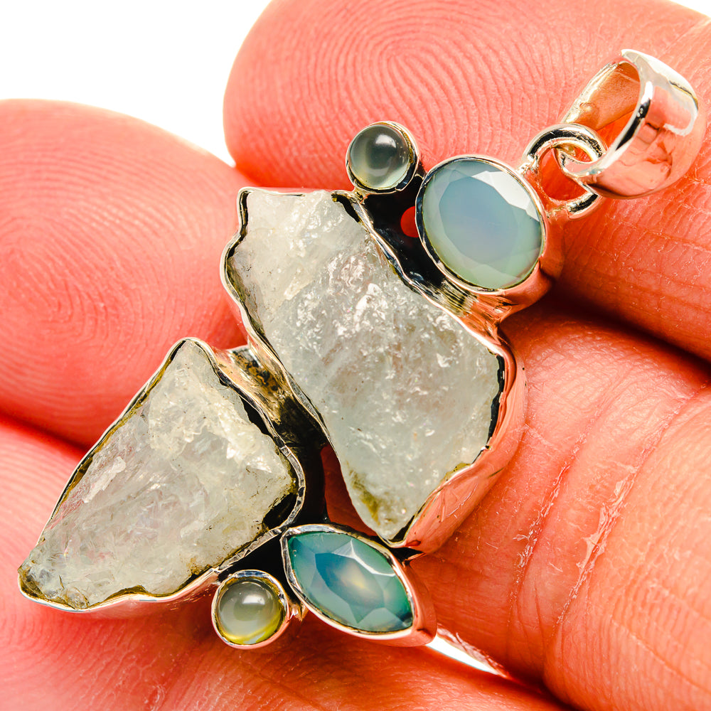 Aquamarine, Aqua Chalcedony Pendants handcrafted by Anasilvercos - PD24487