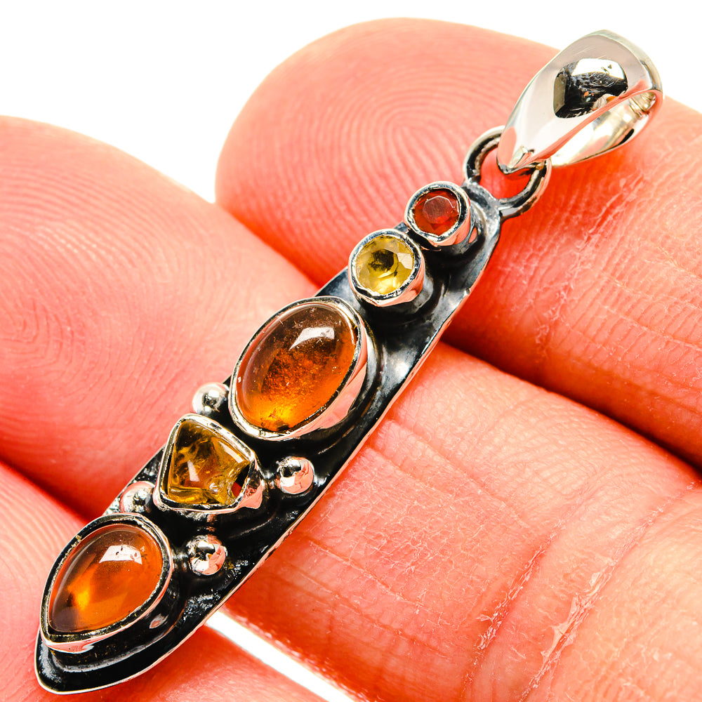 Carnelian, Citrine, Garnet Pendants handcrafted by Anasilvercos - PD24488