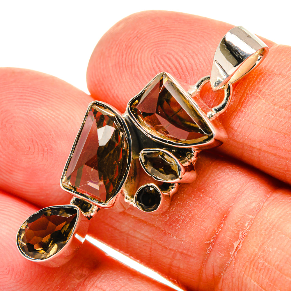 Smoky Quartz Pendants handcrafted by Anasilvercos - PD24489