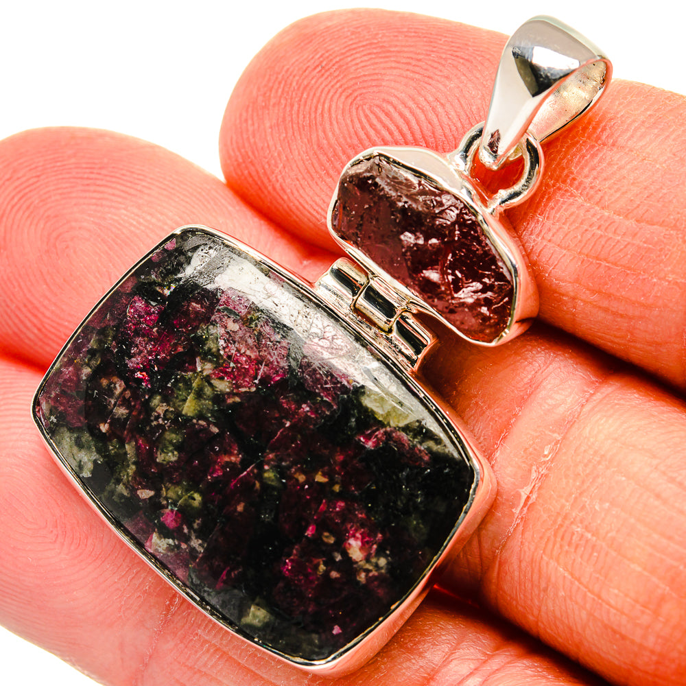 Russian Eudialyte, Carnelian Pendants handcrafted by Anasilvercos - PD24512