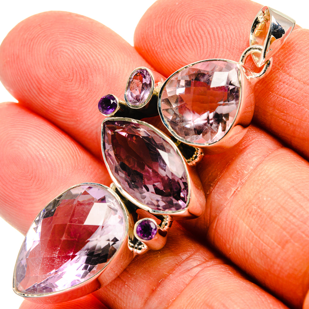Pink Amethyst Pendants handcrafted by Anasilvercos - PD24525