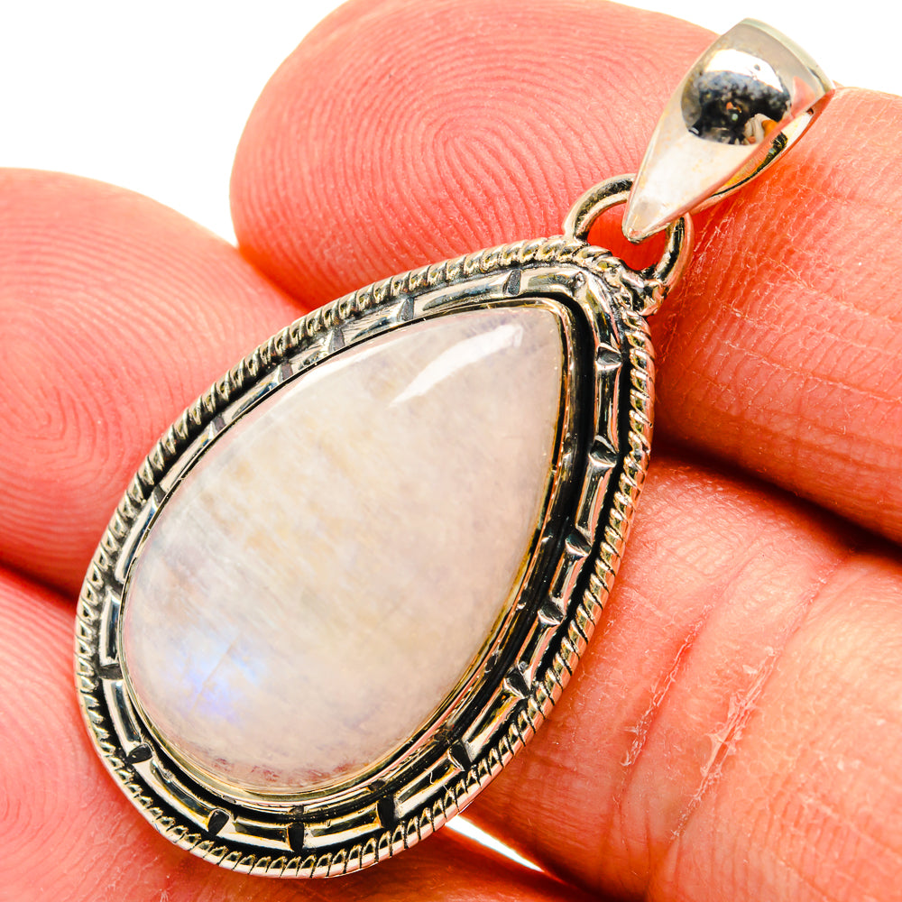 Rainbow Moonstone Pendants handcrafted by Anasilvercos - PD24533