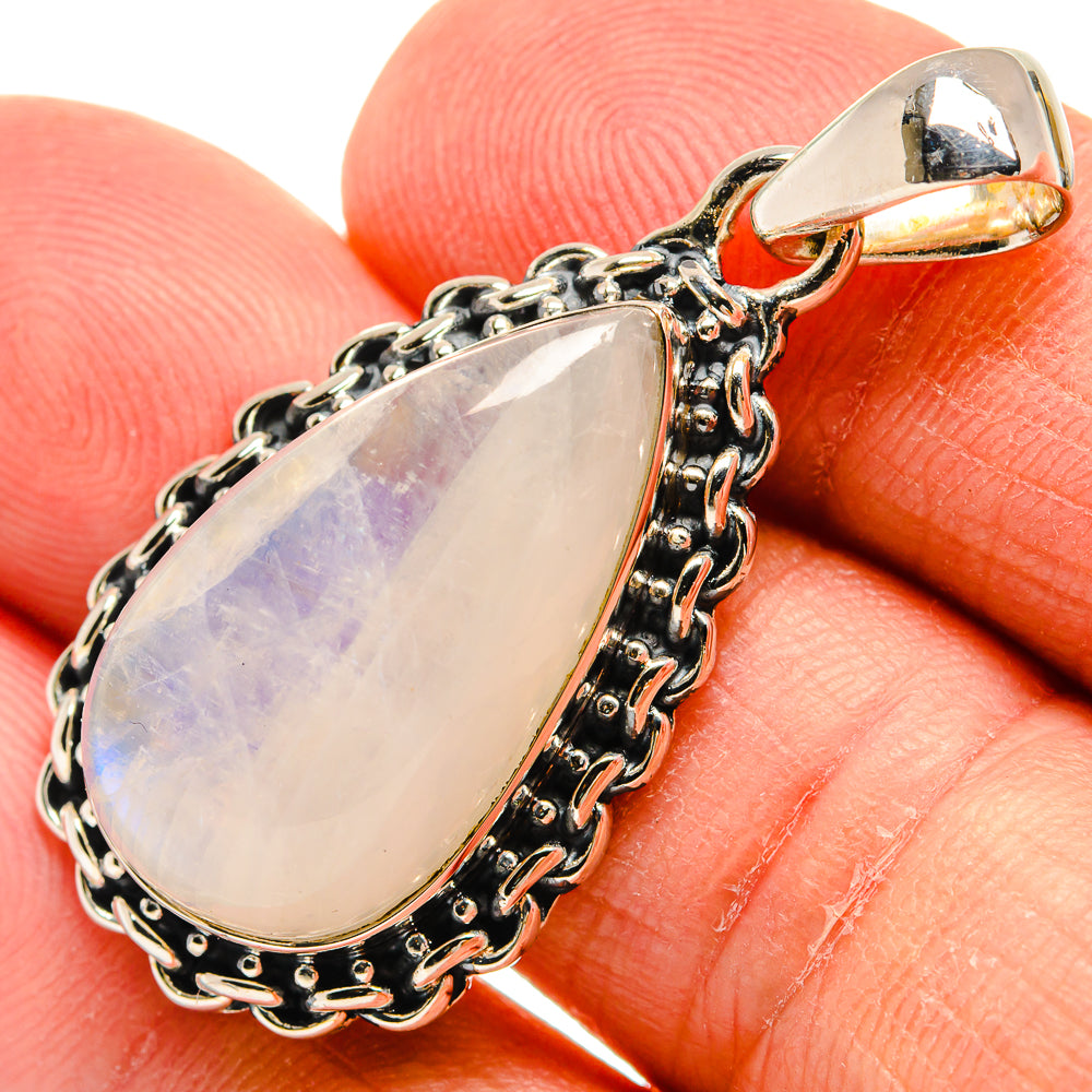 Rainbow Moonstone Pendants handcrafted by Anasilvercos - PD24536