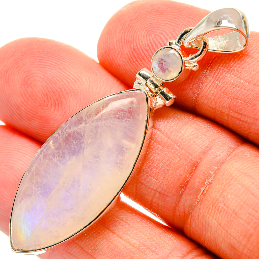 Rainbow Moonstone Pendants handcrafted by Anasilvercos - PD24537