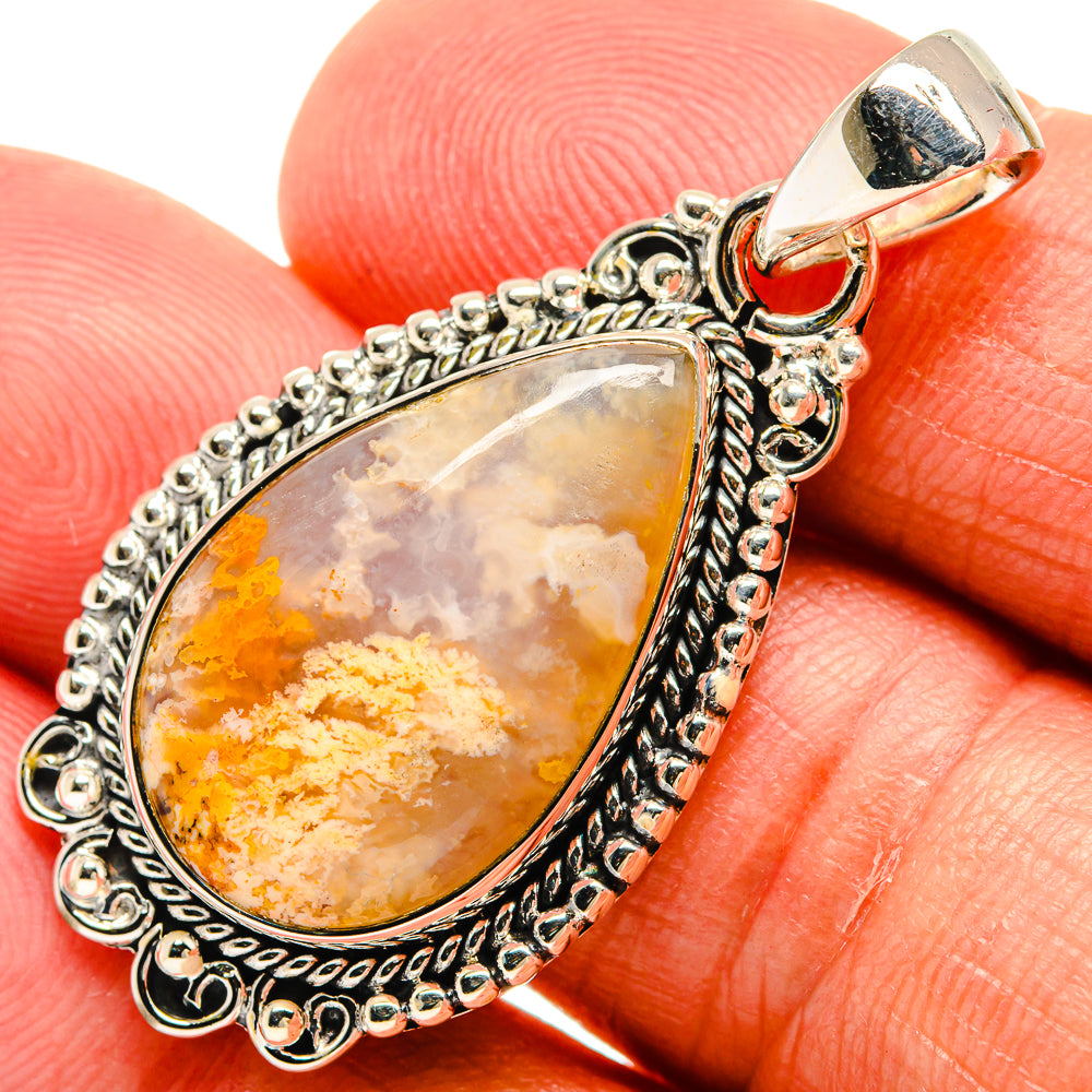 Plume Agate Pendants handcrafted by Anasilvercos - PD24554