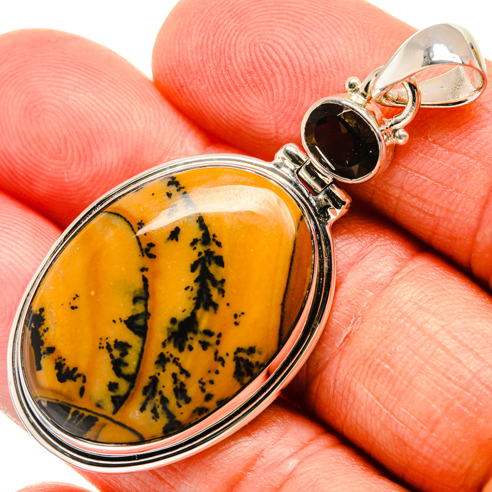 Picture Jasper, Smoky Quartz Pendants handcrafted by Anasilvercos - PD24558