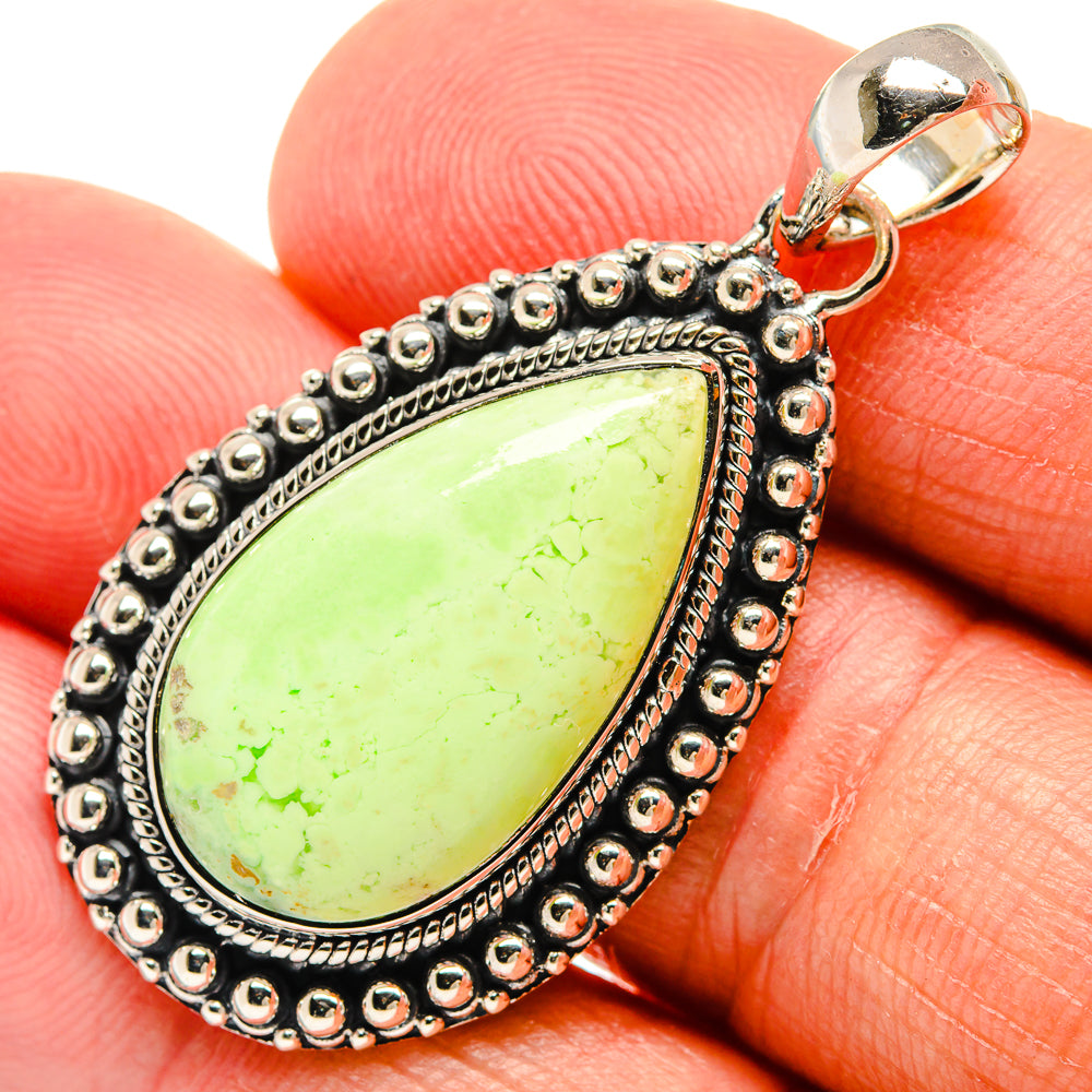Lemon Chrysoprase Pendants handcrafted by Anasilvercos - PD24561