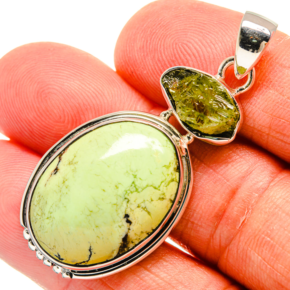 Lemon Chrysoprase Pendants handcrafted by Anasilvercos - PD24573