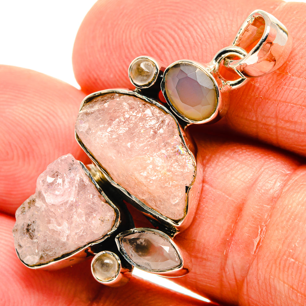Rose Quartz Pendants handcrafted by Anasilvercos - PD24598