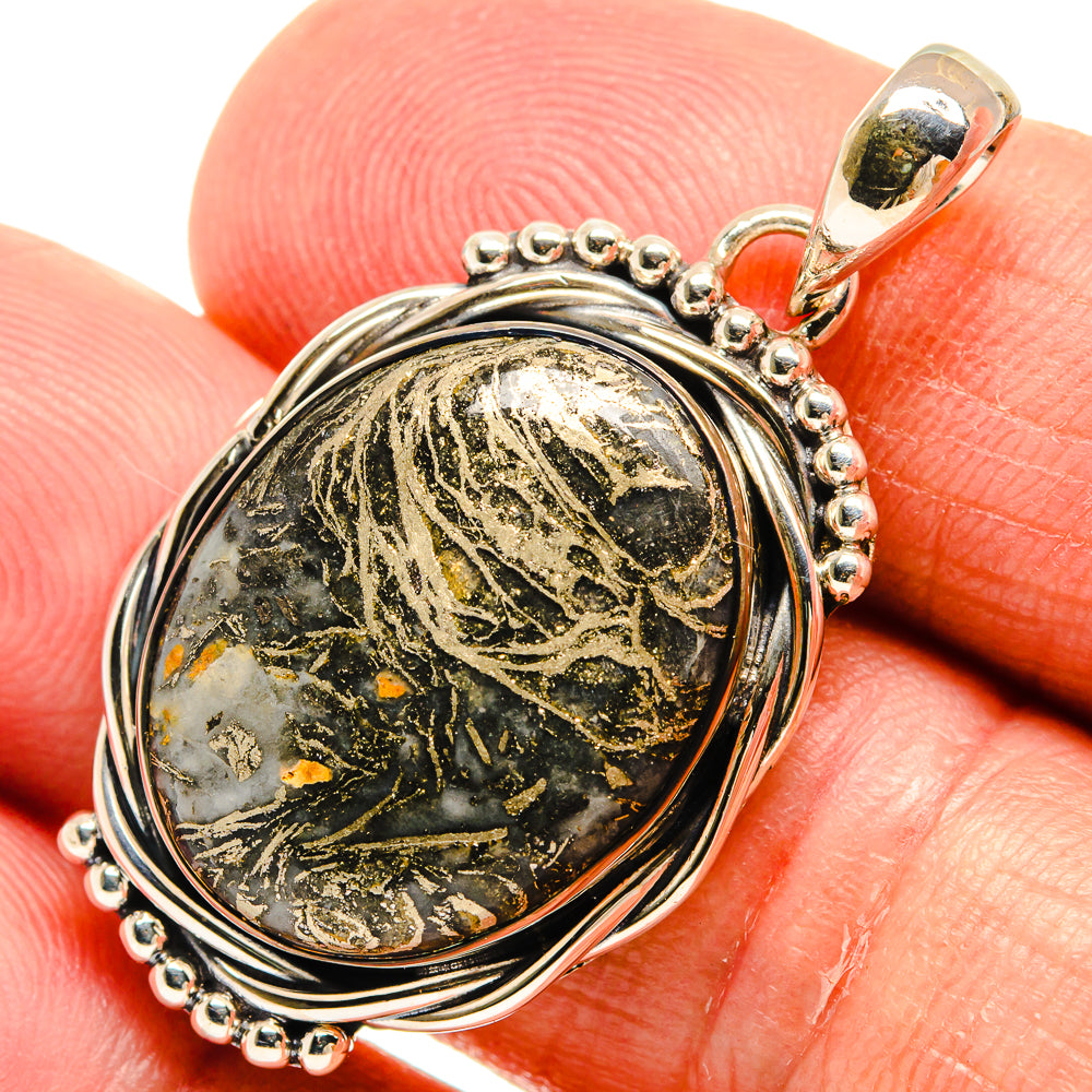 Pyrite Agate Pendants handcrafted by Anasilvercos - PD24603