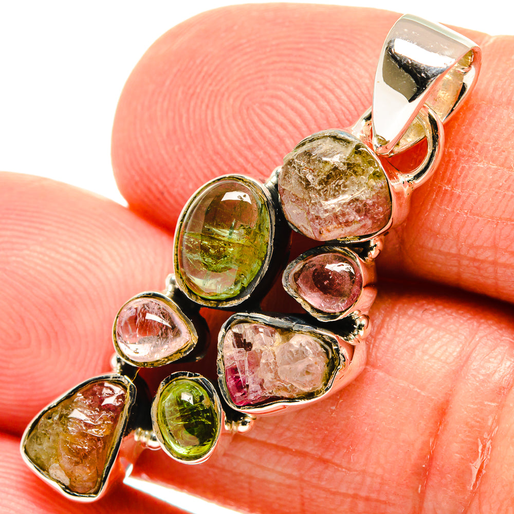 Watermelon Tourmaline Pendants handcrafted by Anasilvercos - PD24608