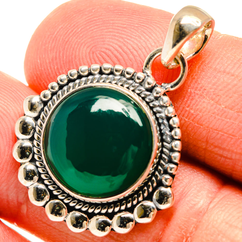 Green Onyx Pendants handcrafted by Anasilvercos - PD24611