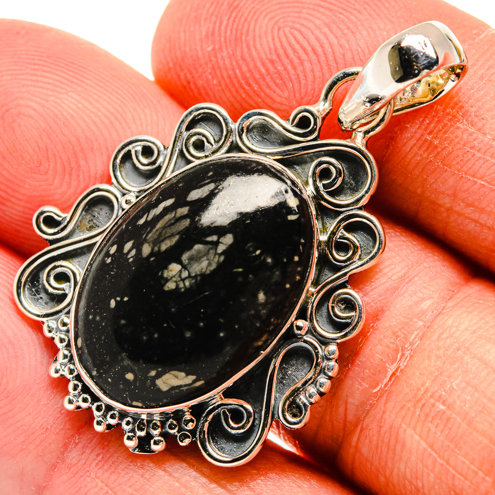 Snowflake Obsidian Pendants handcrafted by Anasilvercos - PD24620